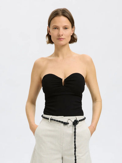 Selected Femme - Bandeau Top - Sort - Ira U-ring