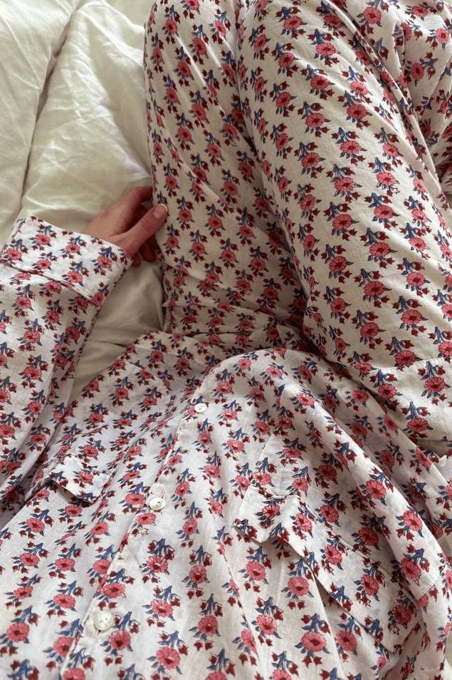 Sissel Edelbo Overdele Nattøjs sæt - Nuit pyjamas - White floral - Sissel Edelbo sss (Bemærk preorder)