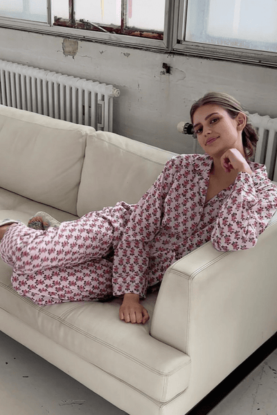 Sissel Edelbo Overdele Nattøjs sæt - Nuit pyjamas - White floral - Sissel Edelbo sss (Bemærk preorder)