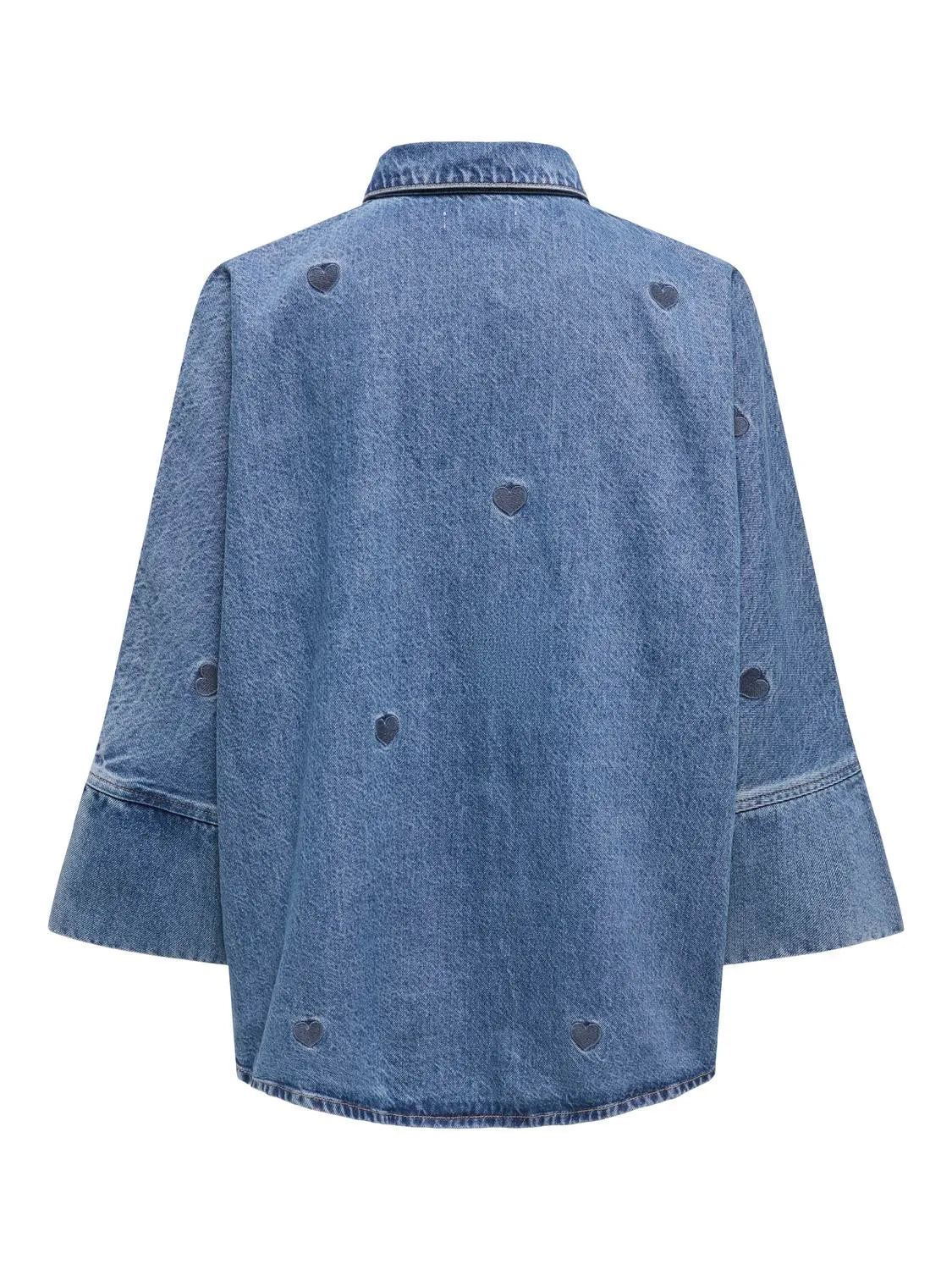 Only - Denim shirt - Blue denim with hearts - Grace