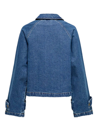 ONLY - Denim short trench coat - Blue denim - April