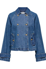 ONLY - Denim short trench coat - Blue denim - April