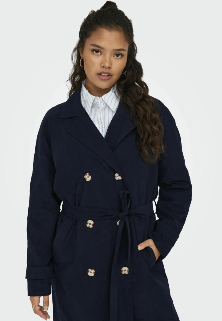 JDY Overtøj Oversize Trenchcoat - Panther mørkeblå - Jdy