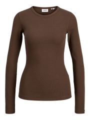 JJXX - Rib langærmet t-shirt - Brun - Freya