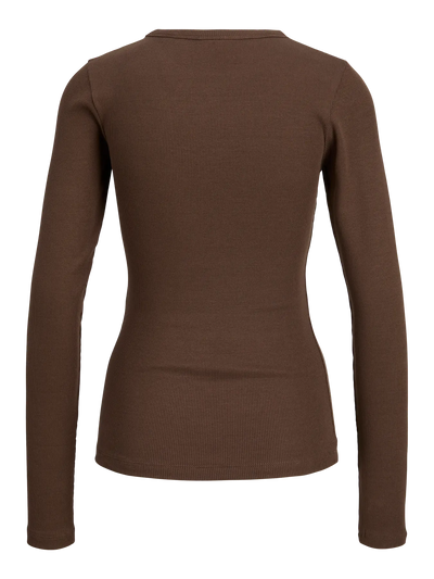 JJXX - Rib langærmet t-shirt - Brun - Freya