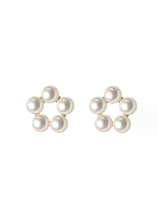 Andcopenhagen Accessories Pearl flower stud - Phine Andcopenhagen - 18 karat forgyldt 925 sterlingsølv