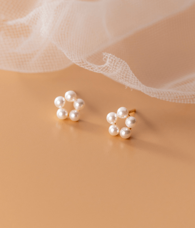 Andcopenhagen Accessories Pearl flower stud - Phine Andcopenhagen - 18 karat forgyldt 925 sterlingsølv