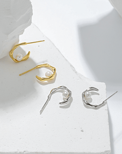 Andcopenhagen Accessories Perle hoops - Edel 925 sterling sølv - Andcopenhagen