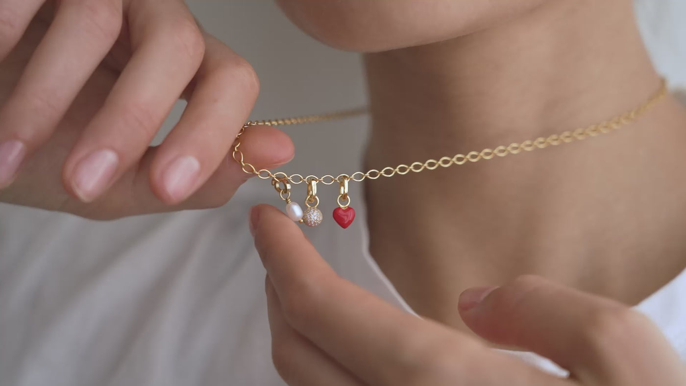 Enamel - Charm - Gold - Amore