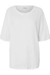Selected Femme - T-shirt - White linen - Vilja