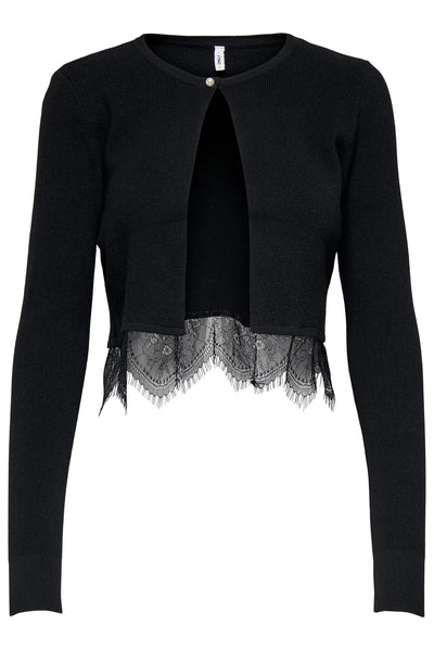 Only - Cardigan - Sort - Perry Mix O-neck