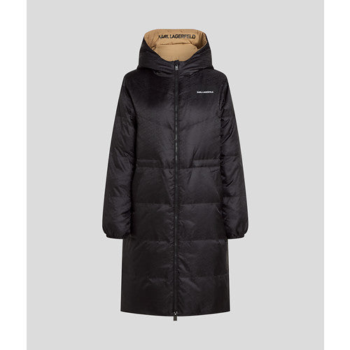 Karl Lagerfeld - Vinterjakke - Black/Nougat - Reversible long logo down coat