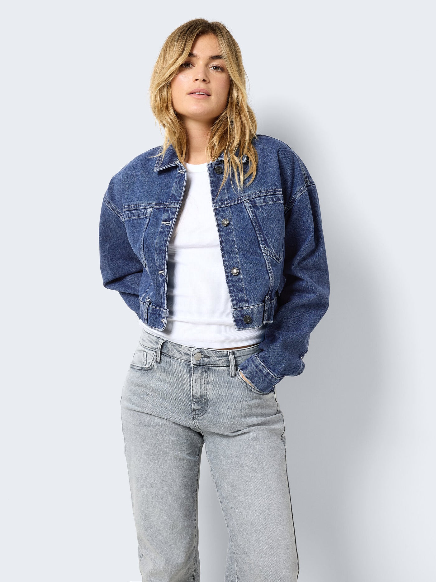 Noisy May - Denim jakke - Blue Cropped - Ronja