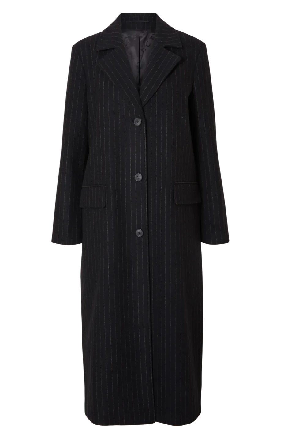 Selected femme - Wool jacket - Black with brown stripes - Alma long