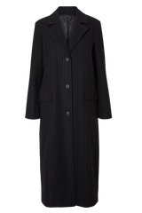 Selected femme - Wool jacket - Black with brown stripes - Alma long