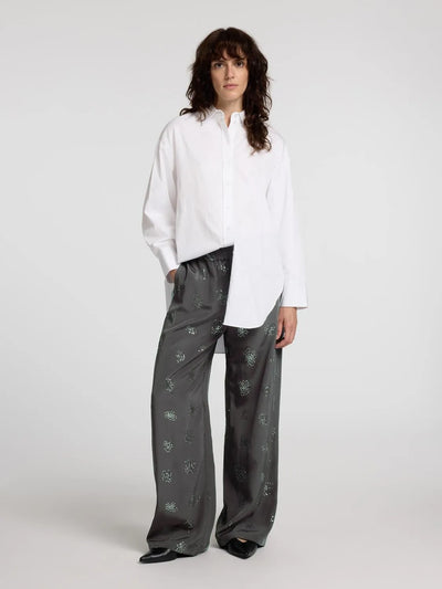 Gray satin trousers - Sequins - Selected femme