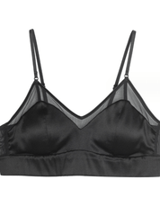 Silk bralette with mesh - Black - Sassy Copenhagen sss