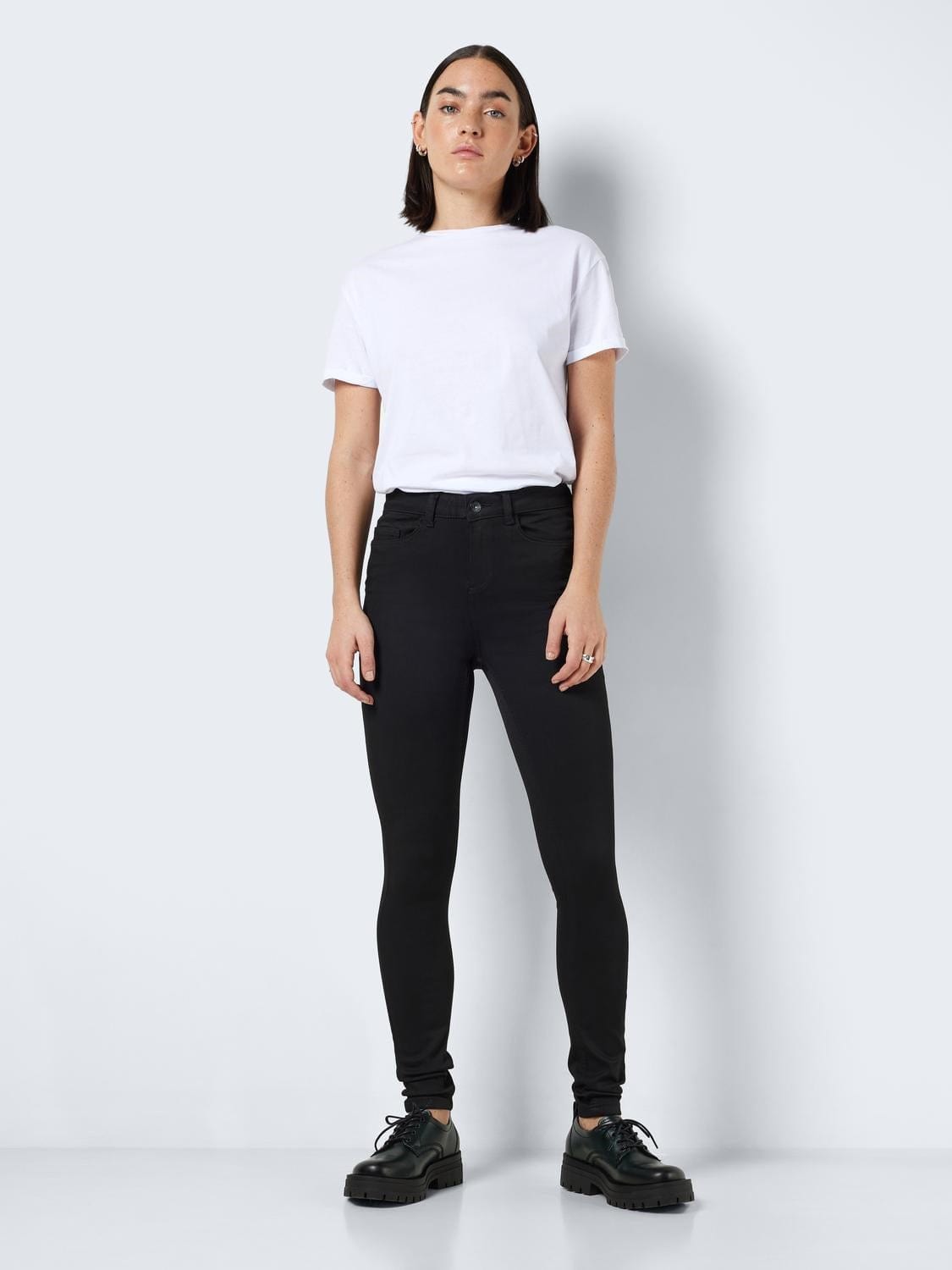 Noisy May Underdele Sort Skinny High Waist Jeans - Callie - Noisy May