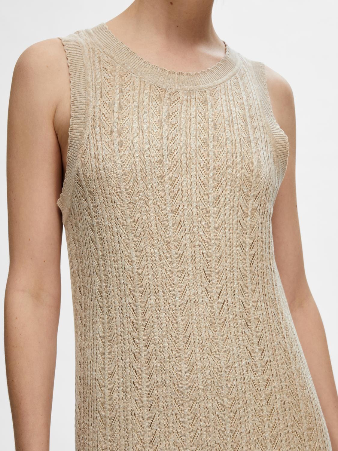 Selected Femme Strik kjole - Beige - Hennah - Seledcted Femme