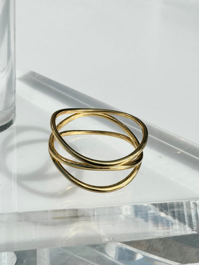 Andcopenhagen Smykker Twistet ring -  Lea - Guldbelagt - Andcopenhagen (Bemærk preorder)