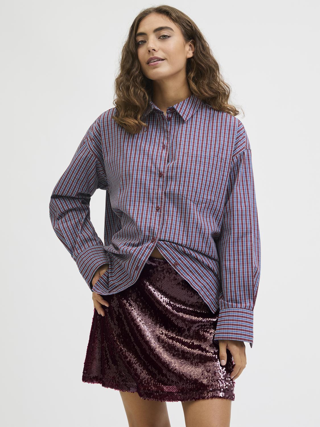 JJXX - Mini skirt - Bordeaux - Sia Tara Sequin
