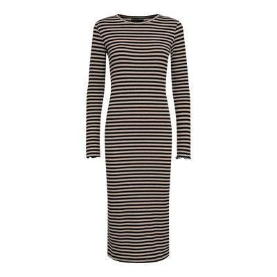 Liberté Kjoler Viskose kjole - Sesame black stripe Natalia - Liberté