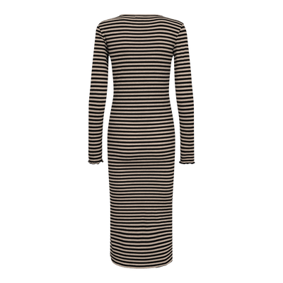 Liberté Kjoler Viskose kjole - Sesame black stripe Natalia - Liberté