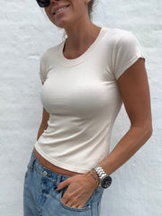 Viscose t-shirt - Cream - Vinni - Sassy Copenhagen