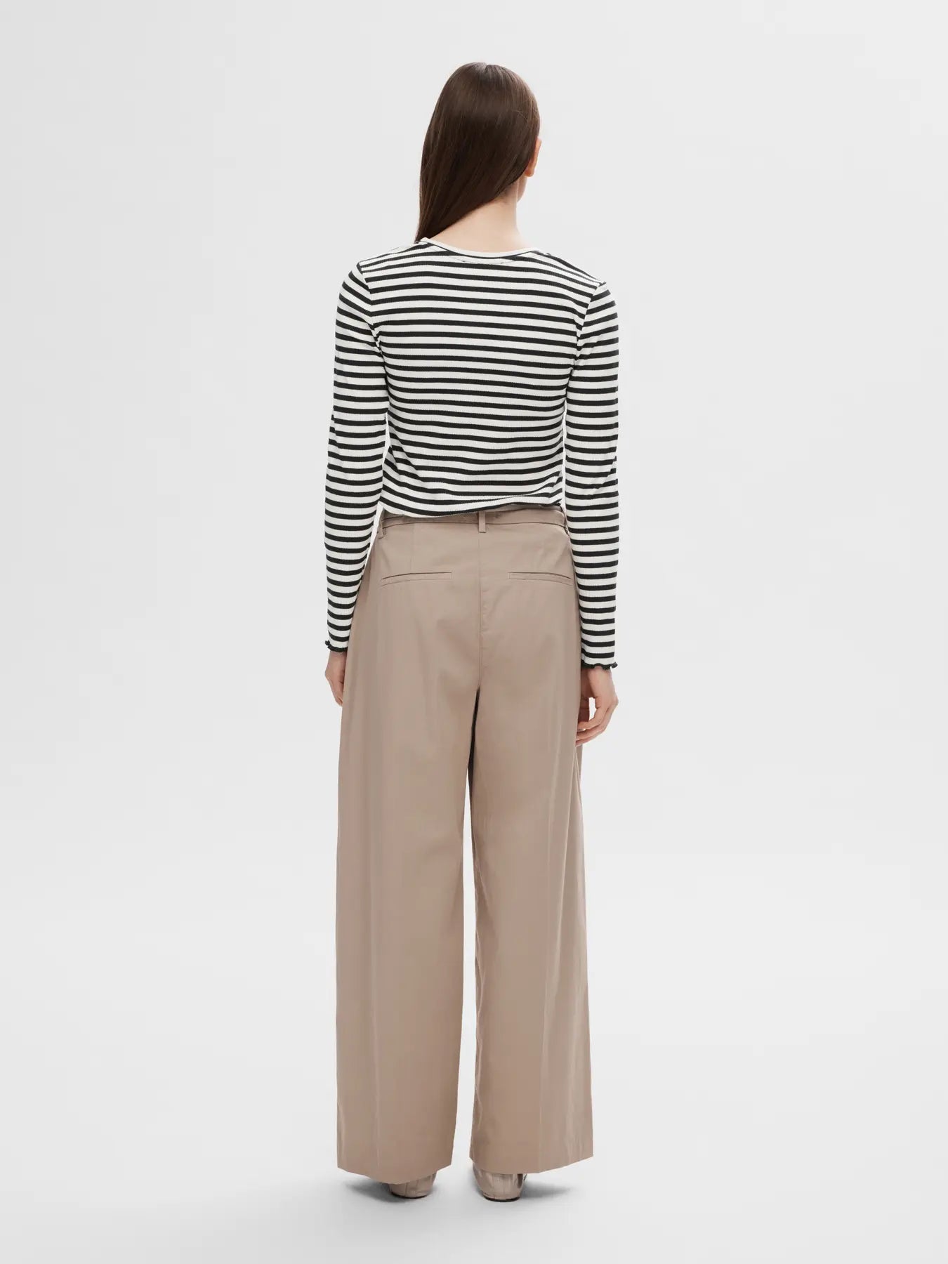 Selected Femme - Bluse - Sort/Hvid - Anna